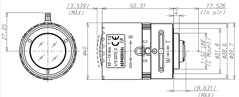 12VM412ASIR dimension