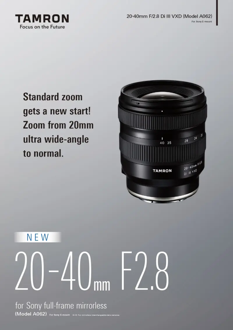 20-40mm F/2.8 Di III VXD (Model A062) | Lenses | TAMRON