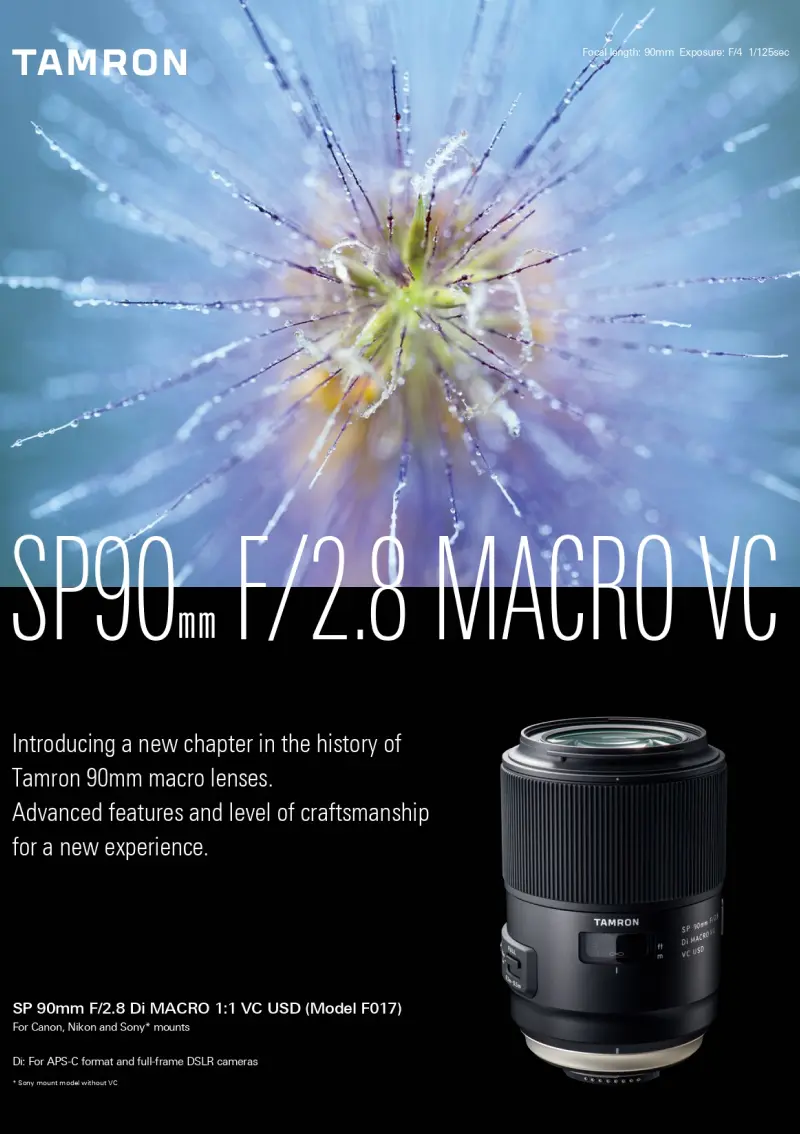 SP 90mm F/2.8 Di MACRO 1:1 VC USD (Model F017) | Lenses | TAMRON