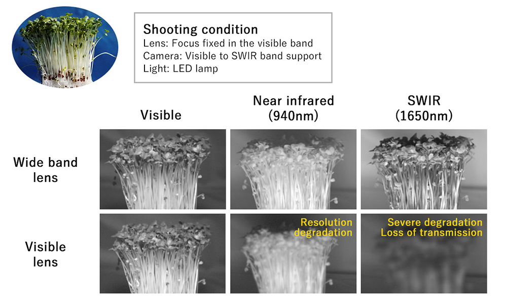 Shooting example 1：Lens performance comparison by band (Wide band lens vs Visible lens)