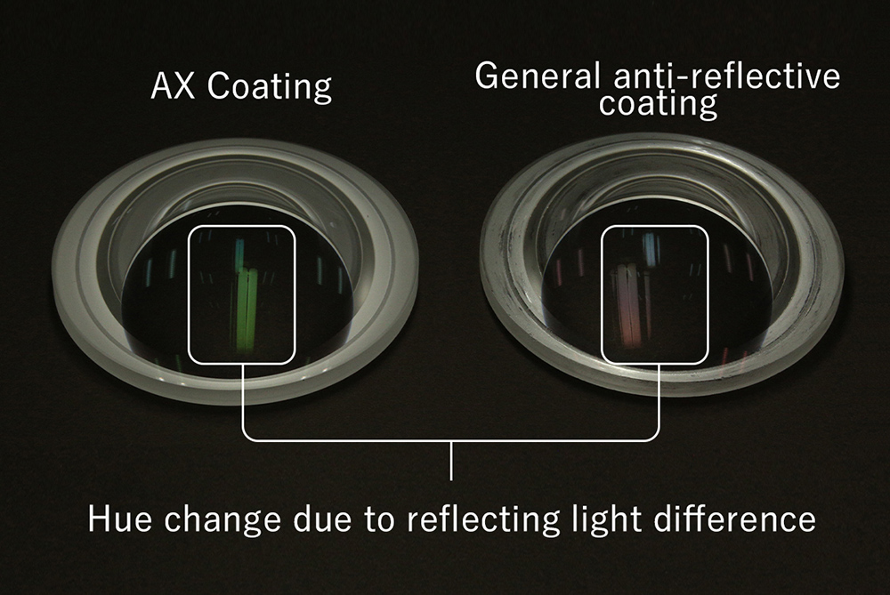 Hue change due to coating thickness difference