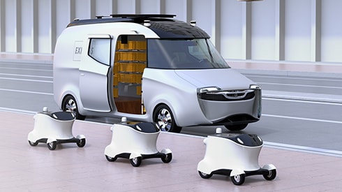 Autonomous driving and delivery robot