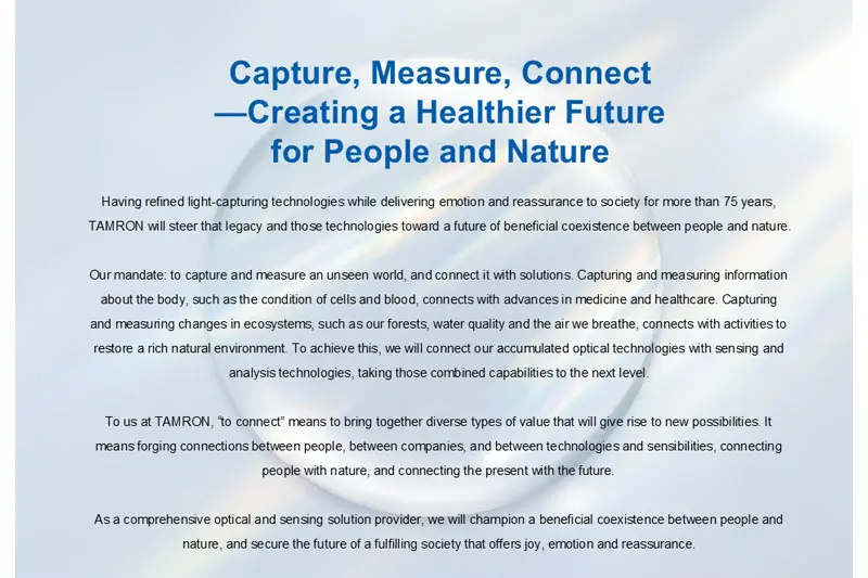 Long-Term Vision"Capture, Measure, Connect—Creating a Healthier Future for People and Nature"